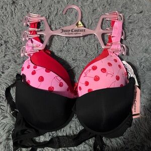 Juicy Couture Pink and Red Push-Up Bra
